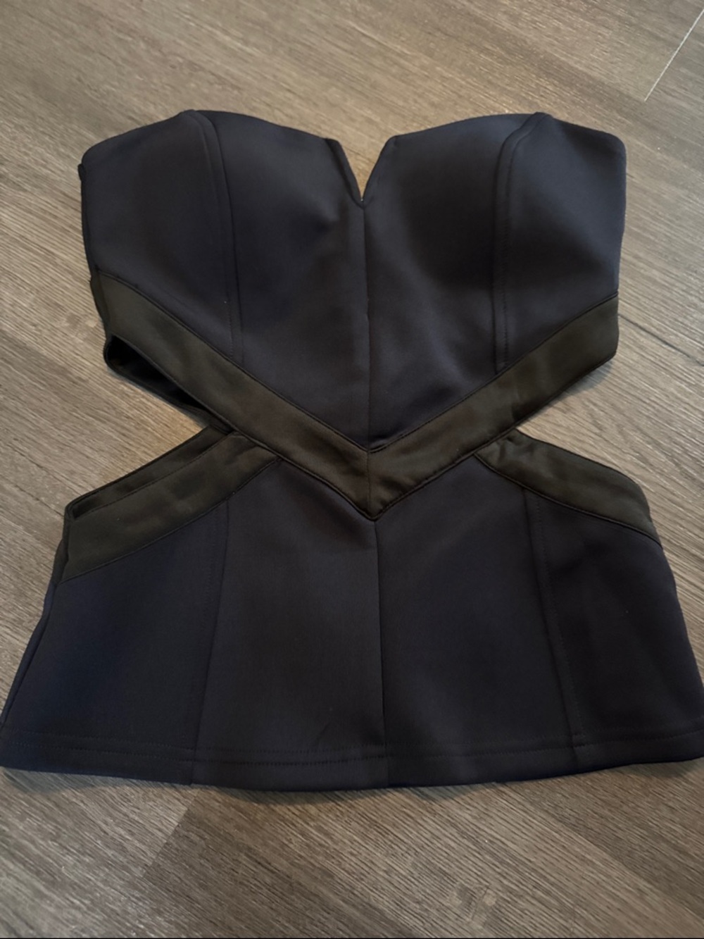 ASOS Black Strapless Peplum Bustier Top